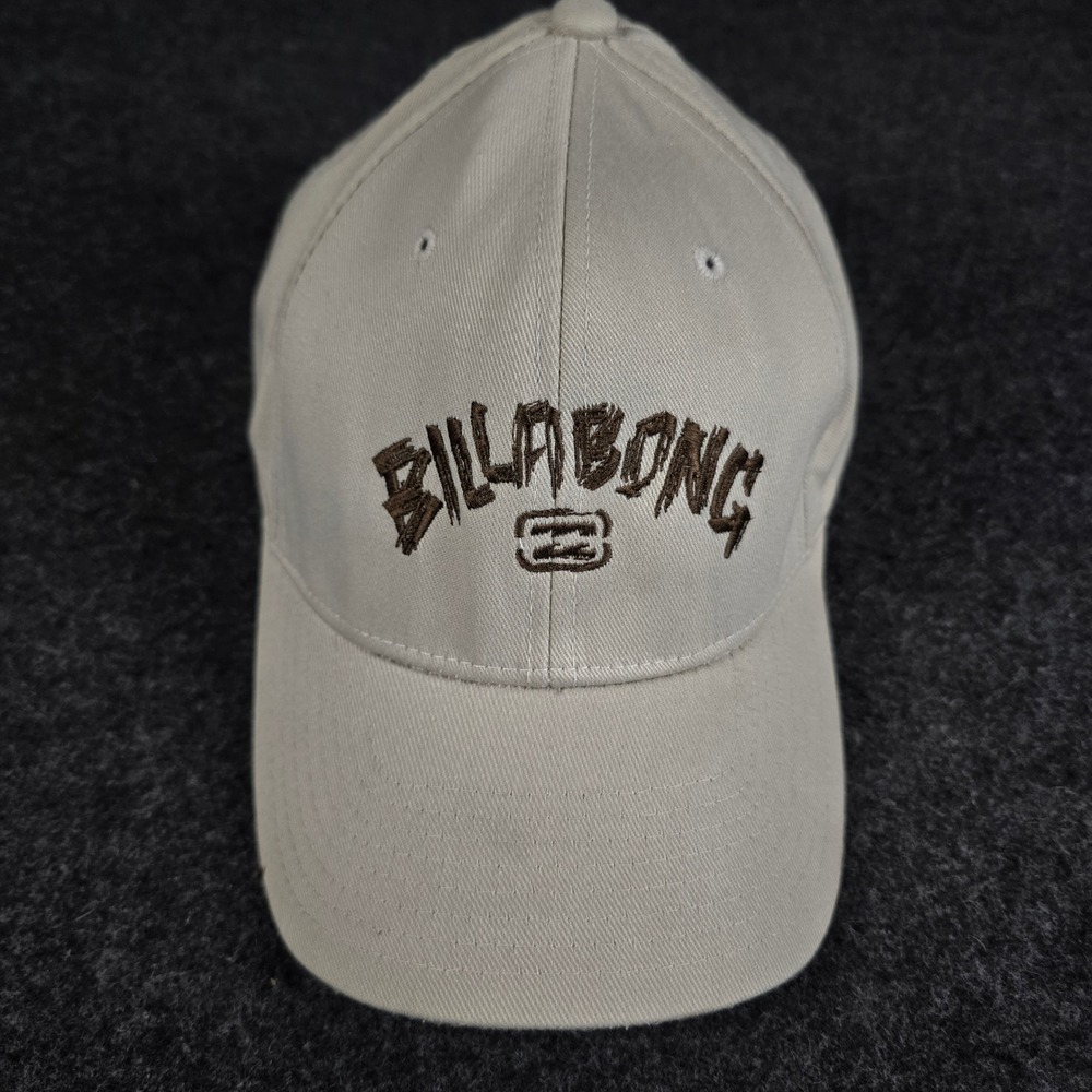 Y2K Billabong Beige Hat Embroidered Surf Skate Retro Logo Snapback Cap